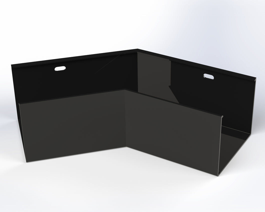 125x100mm 135° External Angle Box Gutter - Black