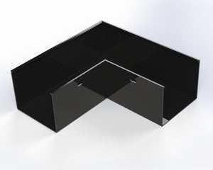 125x100mm 90° External Angle Box Gutter - Black